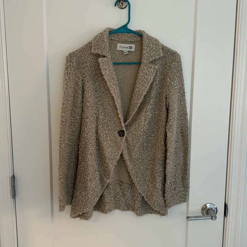 Forever 21 Blazer Cardigan Light Tan